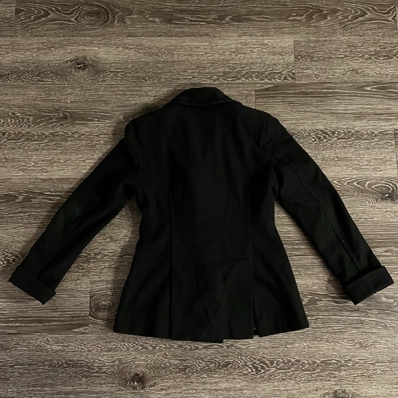 Moda International Women’s Pea Coat Black Wool Blend - Picture 2 of 3